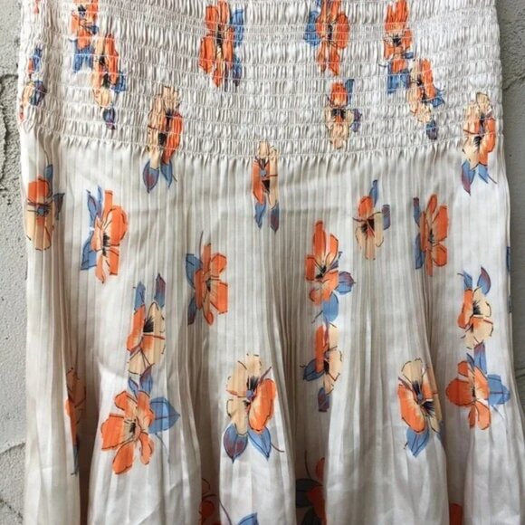 NEW NICHOLAS Smocked Floral Midi Skirt Size US 6 - Picture 11 of 14